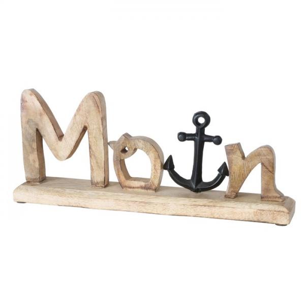 Schriftzug Moin mit Anker - schwarz